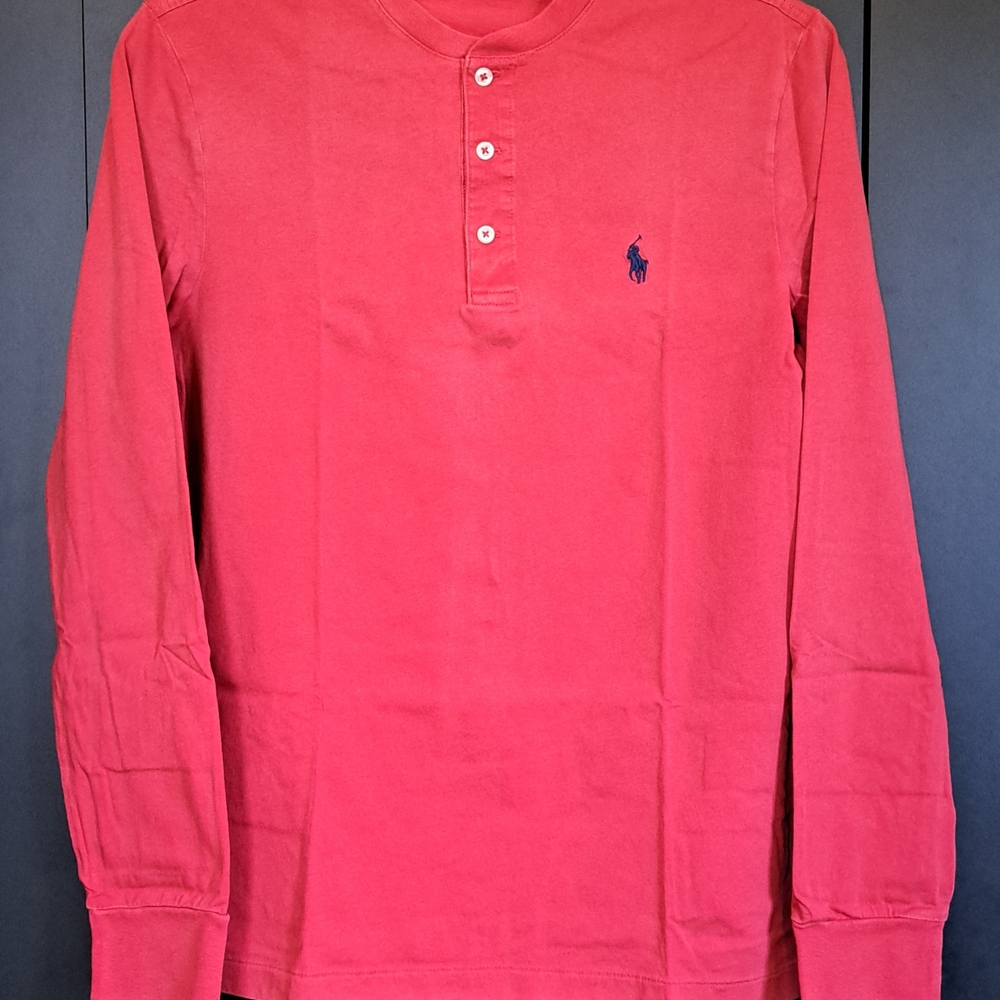 Ralph Lauren Men's Coral Long Sleeve Henley